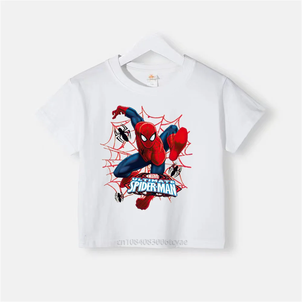 Summer Superhero Kids Baby round neck Cotton T-shirt Boys Girls Spiderman Short sleeved summer fashion casual top clothing