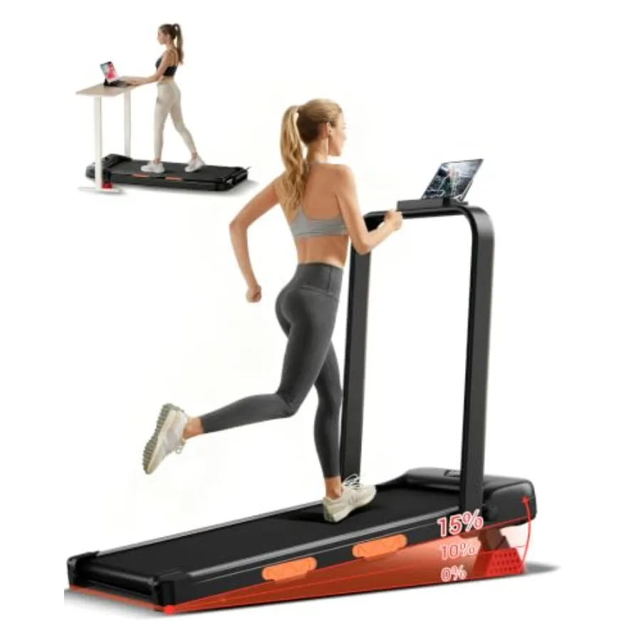 15% Incline Walking Pad Treadmill, Under Desk Treadmills for Home