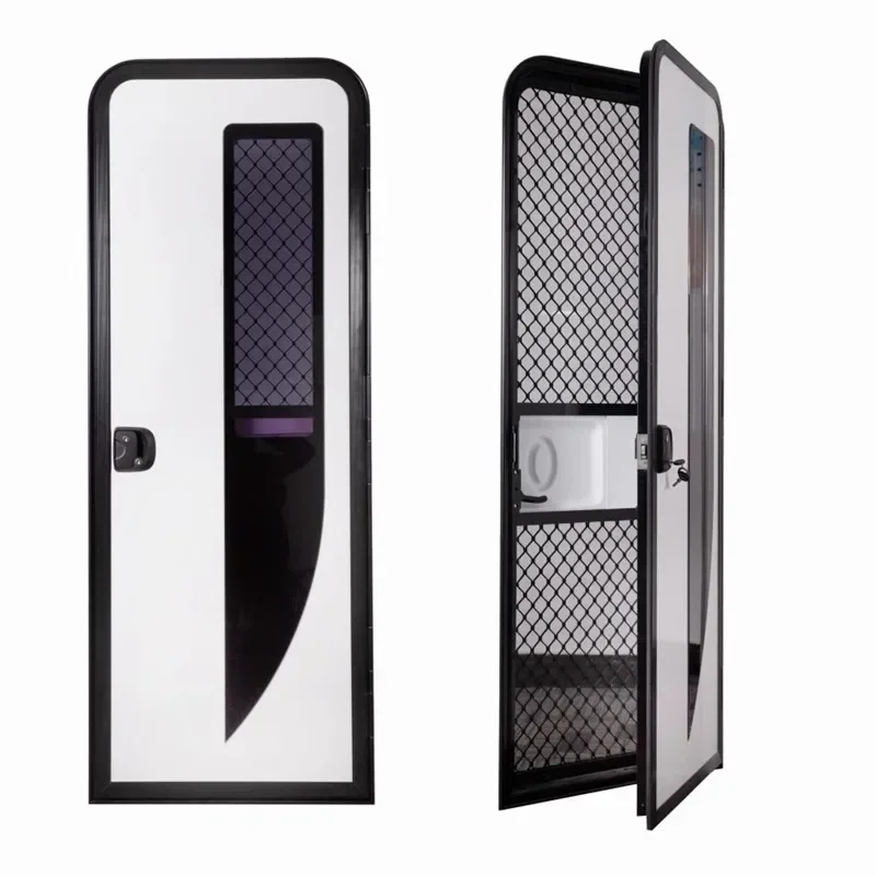 New Rv door Big box cargo truck back camel tow hanging middle door knife type door with sunshade anti-mosquito