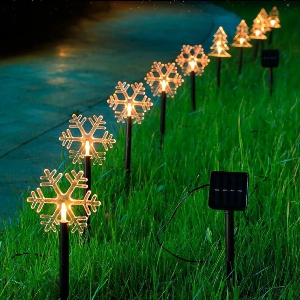 5Pcs/Set Creative LED Solar Christmas Lights Waterproof Landscape Light Pathway Lights Outdoor Christmas Lights Home Decoration