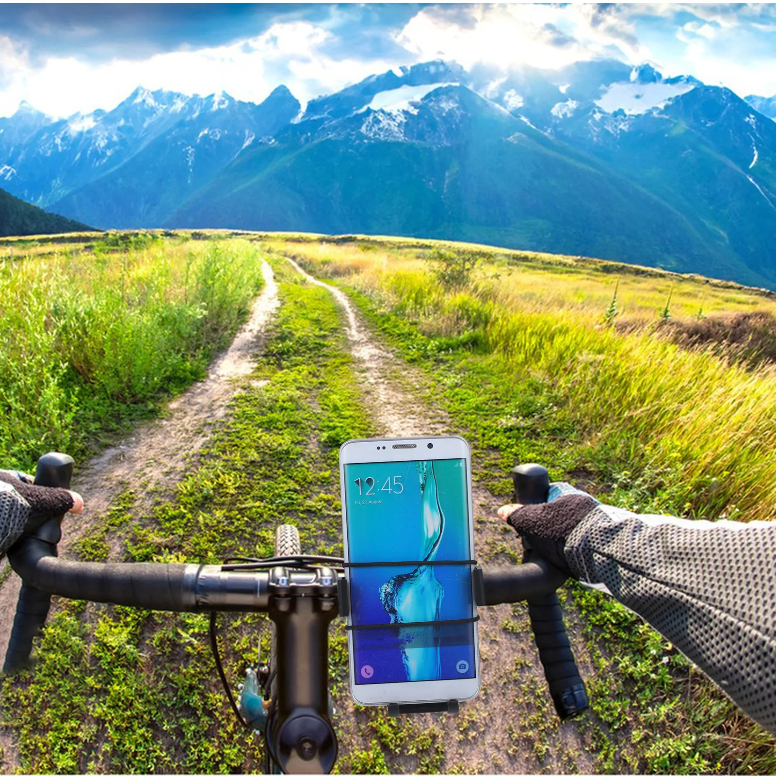 

Mobile Phone Bike Handlebar Mount PP Material Adjustable One Bike Phone Holder Handlebar Stable Navigation