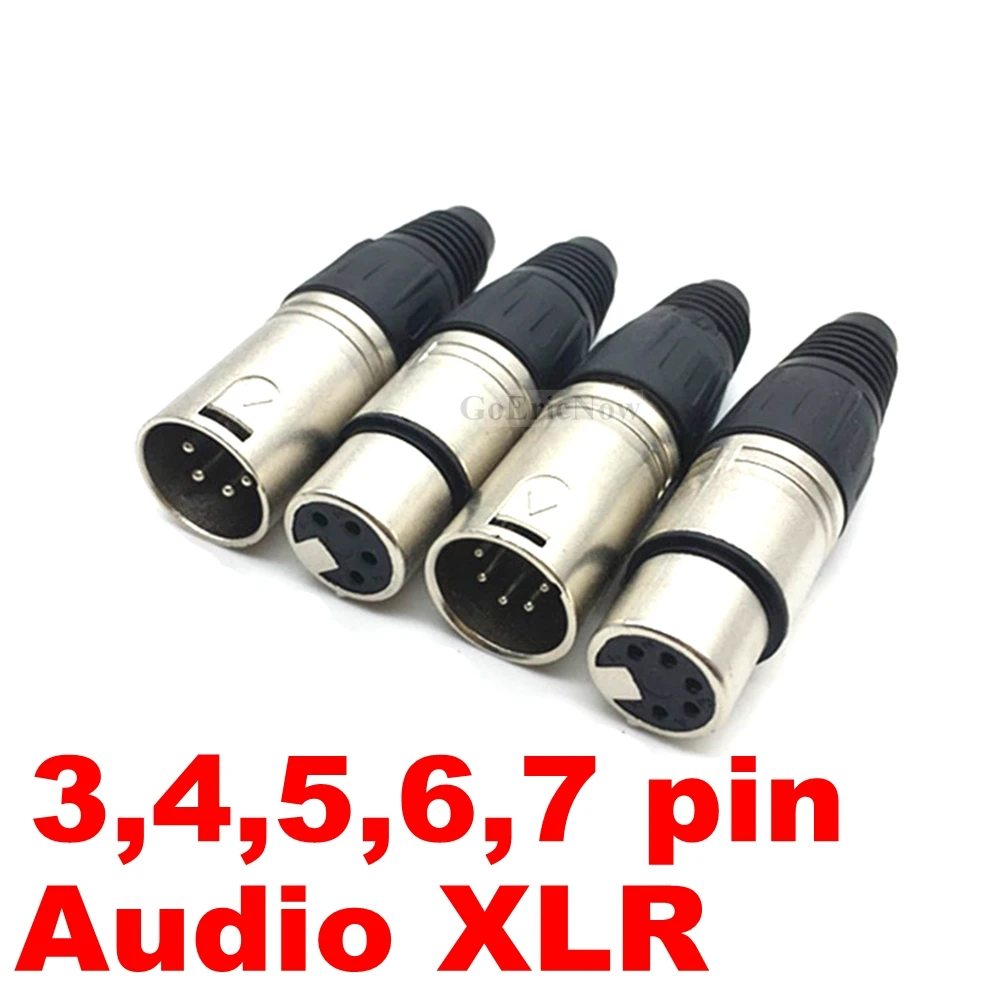 1pcs 3,4,5,6,7 pin Female/Male Straight Microphone Audio XLR Speaker Panel mount socket Connector