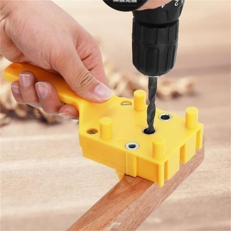 Wood Doweling Jig Handheld Pocket Hole Jig System 6/8/10mm Drill Bit Puncher Straight Hole Locator For Carpentry Dowel Joints