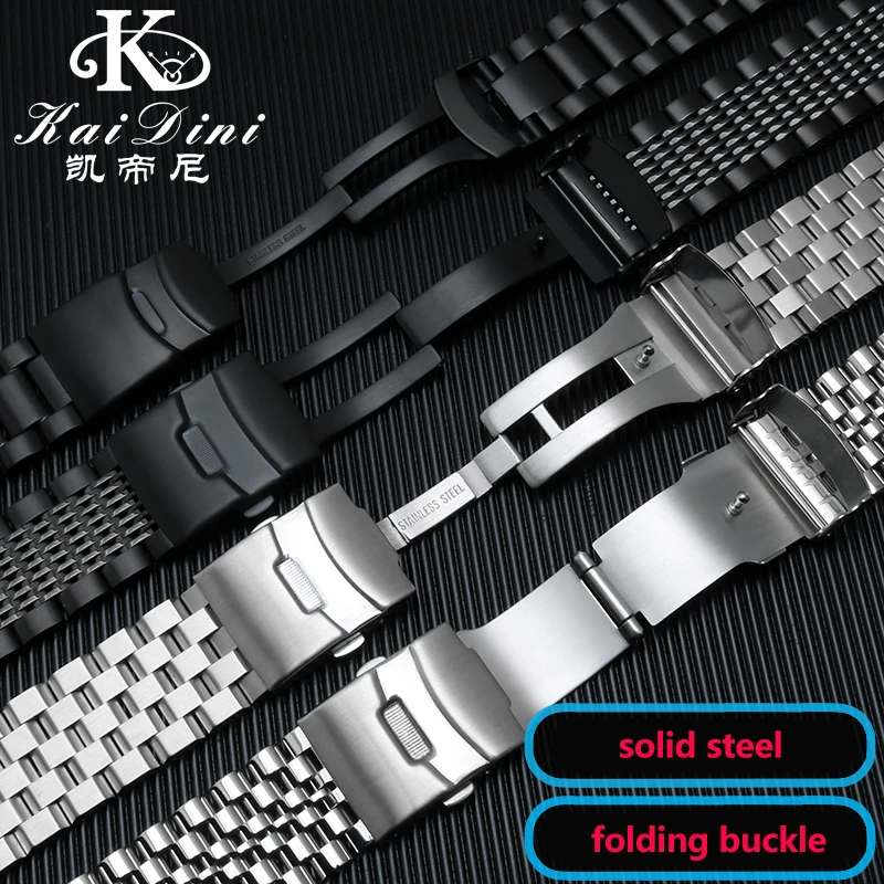 結婚披露宴用の頑丈なステンレススチールストラップ,男性用のエロティックな時計バンド,ゴーストサブ水中,20mm, 22mm