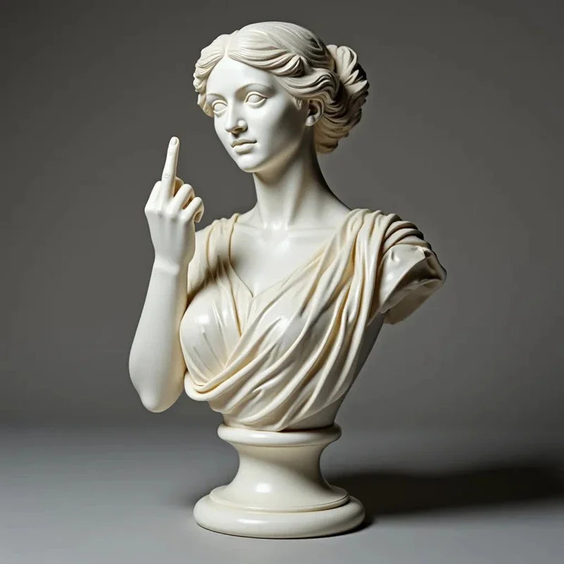 Vienna Goddess Funny Middle Finger Resin Statue Home Interior Garden Office Table Personalized Decorations Crafts Special Gifts