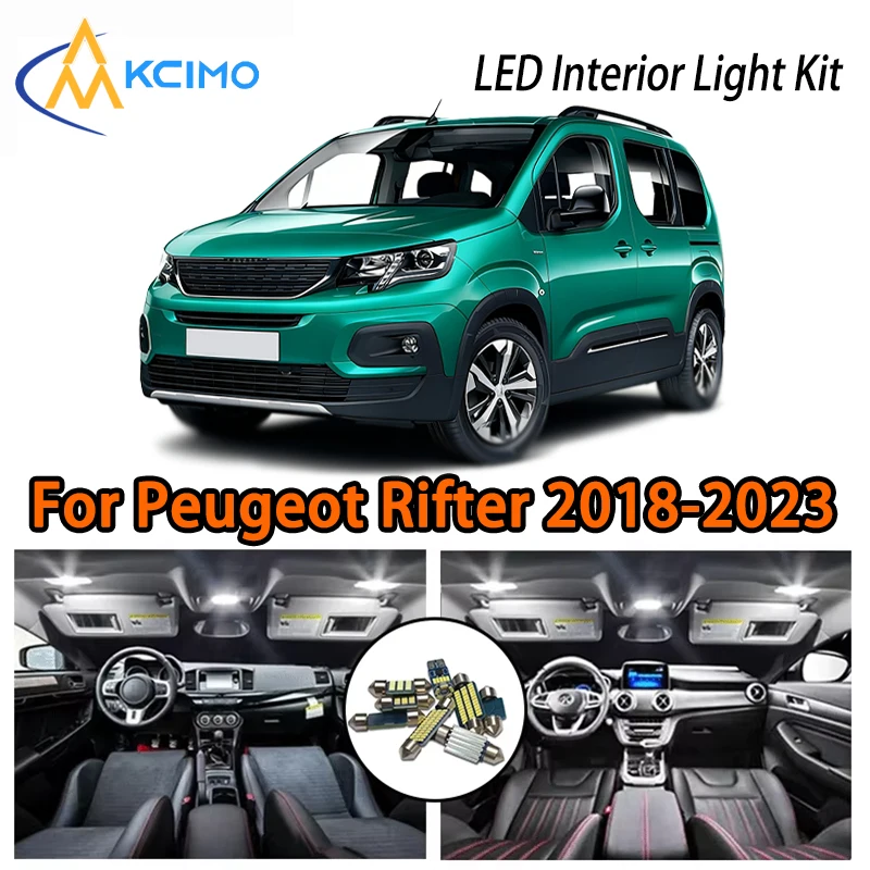 

Kit LED Interior Lights For Peugeot Rifter 2018-2023, White Blue Two Colors Choice Super Bright Easy Install Ambient