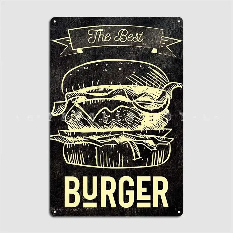 Tasty Burger Fast Food Metal Sign Cinema Kitchen Home Designing Garage Decoration Tin Sign Poster