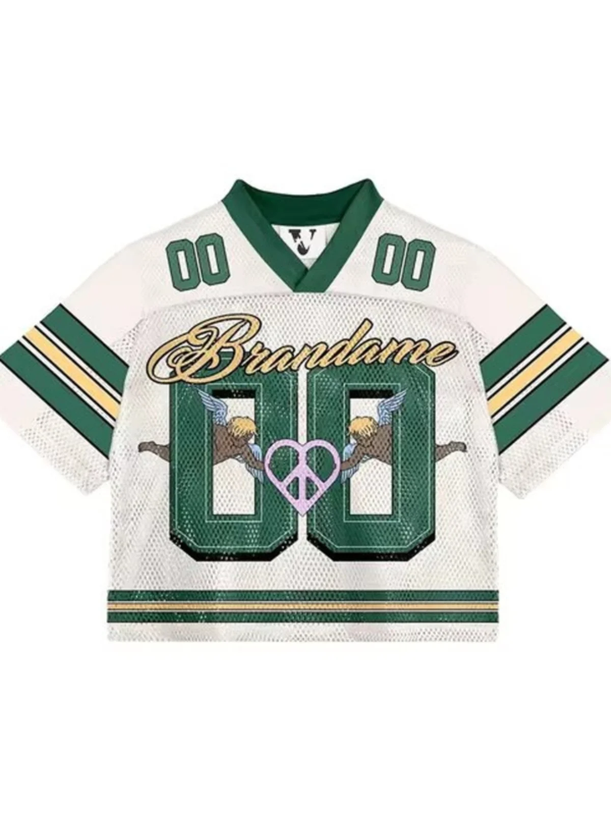 

Свободная повседневная футболка в стиле ретро Baskeall ort Sve ex Faion Дышащая уличная одежда с v-образным вырезом и цифровым принтом