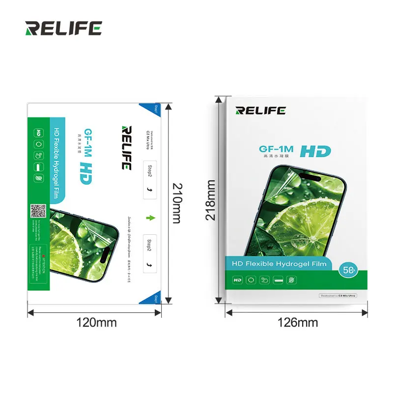 RELIFE GF-1M GF-5MS GF-6M GF-7MU GF-8M HD/Privacy/UV-Hydrogel-Folie zum Schutz des Telefonbildschirms, anwendbar auf C3 Mix Ultra – Detail 14
