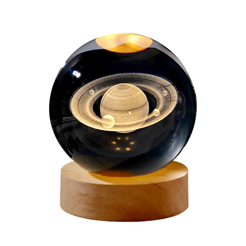 Crystal ball Crystal Planet Laser Engraved Solar System Globe Astronomy Gift Birthday Gift Glass Sphere Home Decoration