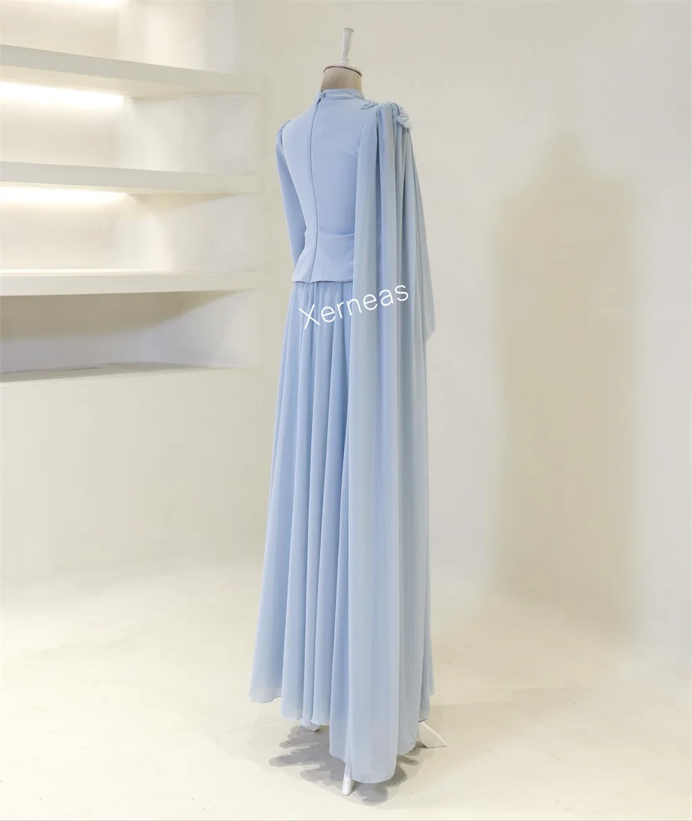 Длинные платья трапециевидной формы с высоким воротником и аппликацией по индивидуальному заказу, роскошное вечернее платье для выпускного вечера, великолепное официальное платье