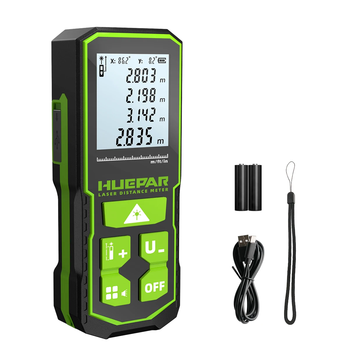 Huepar Laser Distance Meter 60m 100m 120M Electronic Roulette LCD Digital Laser Rangefinder Trena Metro Measuring Tape Ruler
