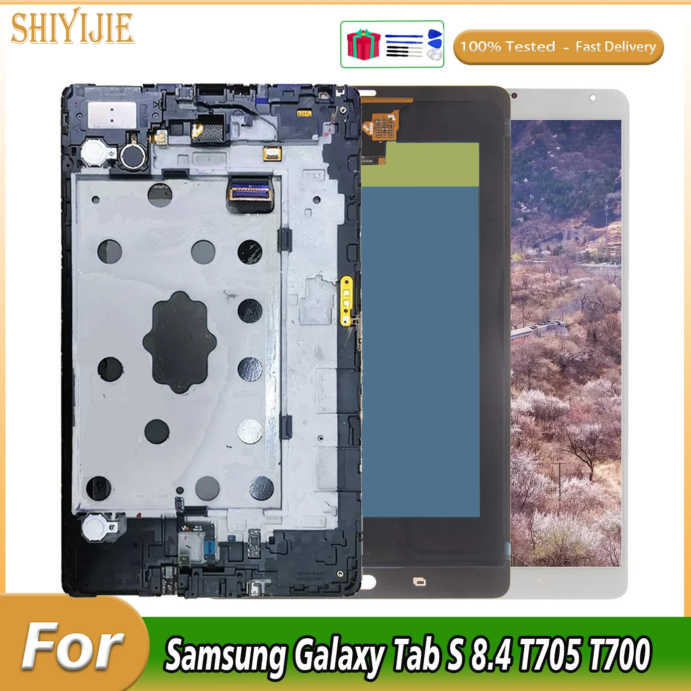 Pantalla LCD táctil para Samsung Galaxy Tab S 8,4 SM-T705, recambio de montaje Digital con Marco, T705, T700, SM-T700