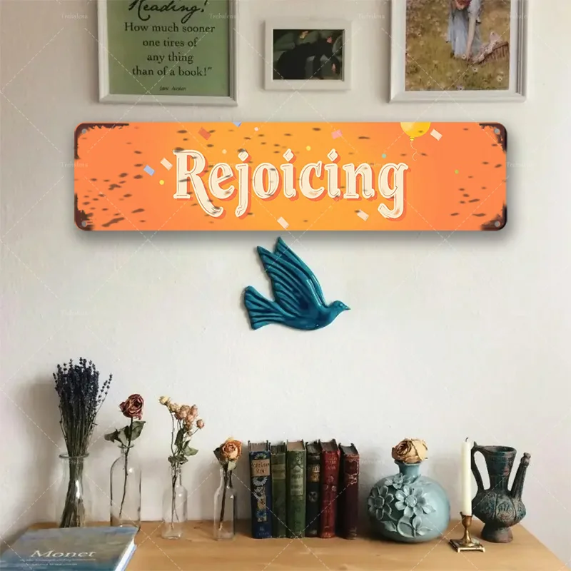 1 قطعة علامة معدنية، 4 × 16 بوصة "علامة معدنية "ريجوك" ريفية مع قصاصات للديكور الخارجي" #5