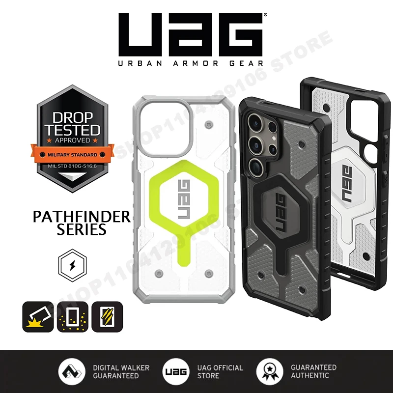 URBAN ARMOR GEAR UAG Pathfinder Clear Case for Samsung Galaxy S24 Ultra S24 PLUS S23 ULTRA MagSafe Rugged Transparent Cover