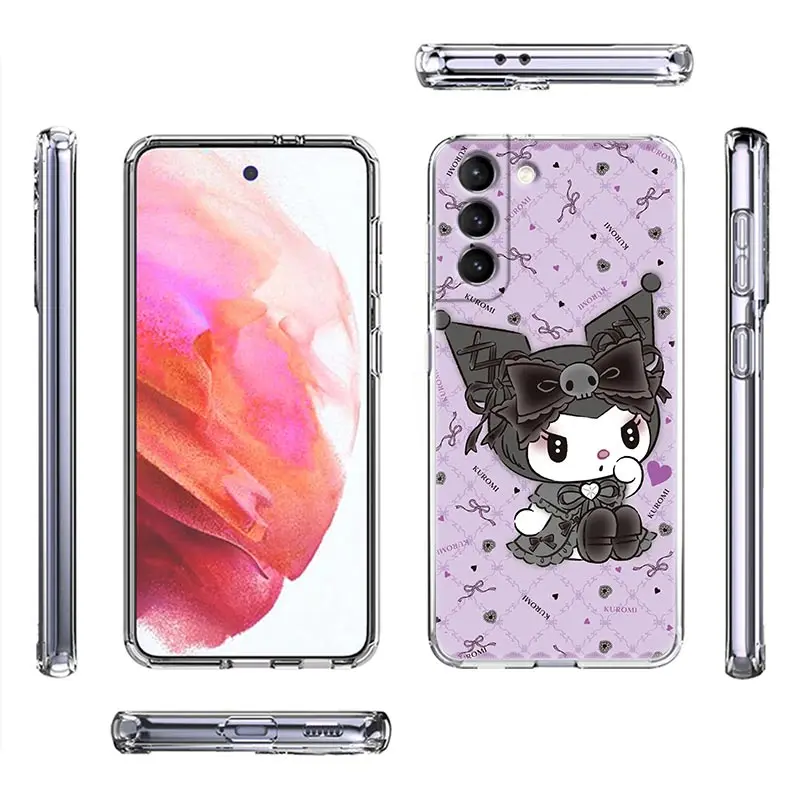 Cute Kuromi My Melody Cartoon Clear Phone Case For Samsung Galaxy S24 S23 S22 Ultra S20 S21 FE S10 Plus A54 Cases Silicone Cover