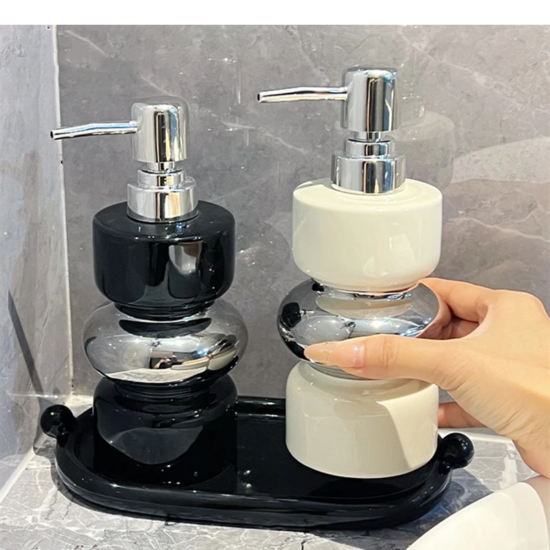 Luxury Ceramic Soap Dispenser Bath Gel Filled with Lotion Bottle Hotel Toilet Hand Home Bathroom Accessories