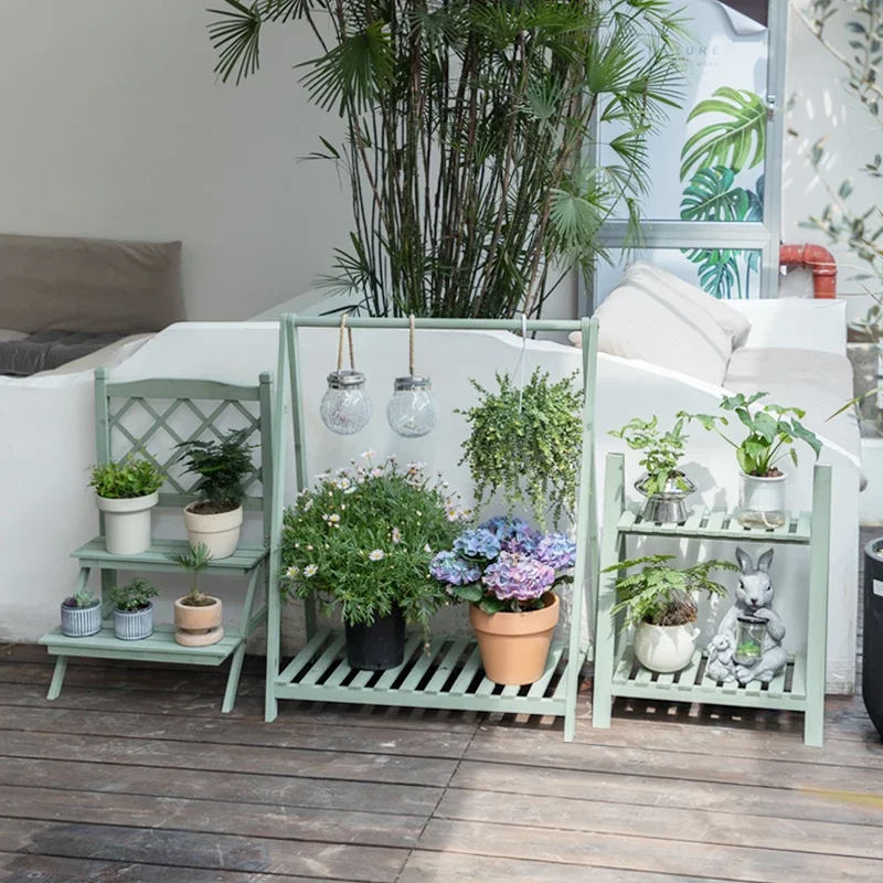 Chlorophytum flower stand shelf balcony succulent flower stand stepped indoor flower pot stand