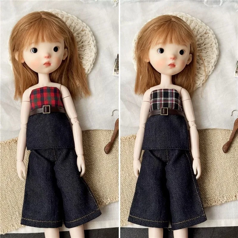 For Blythe Doll High Neck Sweater Loose Wide Leg Denim Pants Clothes Skirt Clothing for OB24 Licca Pullip 1/6 HelloKitty Dolls