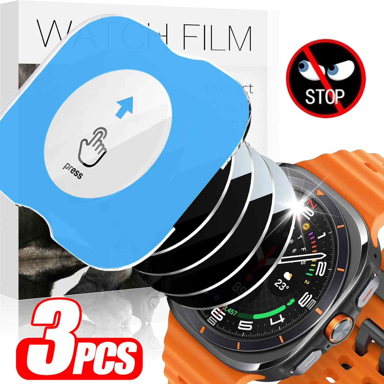 

Защитная пленка из закаленного стекла для конфиденциальности с набором инструментов для автоматического выравнивания для Samsung Galaxy Watch 8 40/44 мм Classic 46 мм Ultra