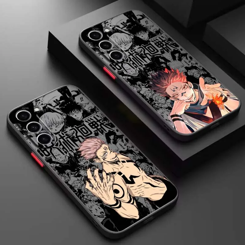 

J-Jujutsus K-Kaisens Cool Art For Samsung Galaxy S25 S24 S23 S22 S21 S20 S10 S9 Ultra Plus FE 5G Frosted Translucent Phone Case