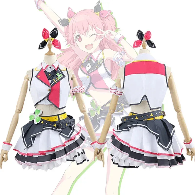 Sky06 مينوري هاناساتو تأثيري مشروع Sekai الملونة المرحلة الفذ موموي ايري تأثيري حلي فساتين موحدة شعر مستعار البدلة Hallow66liU &