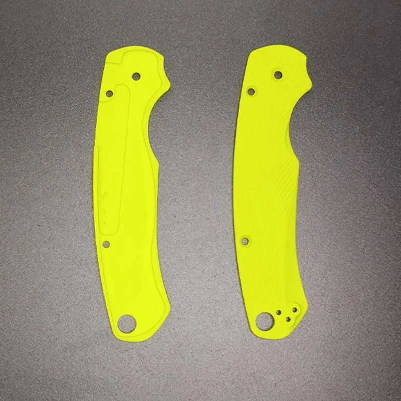 1 Pair Yellow-green Color G10 Material Radial Pattern Knife Handle Patches Scales For Spyderco C81 Paramilitary2 Knives Grip