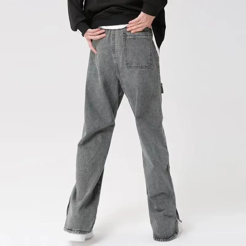 

2023 Vibe Style Letter Embroidery Vintage Grey Baggy Men Jeans Pants Y2K Clothes Straight Hip Hop Loose Denim Trousers Vaqueros