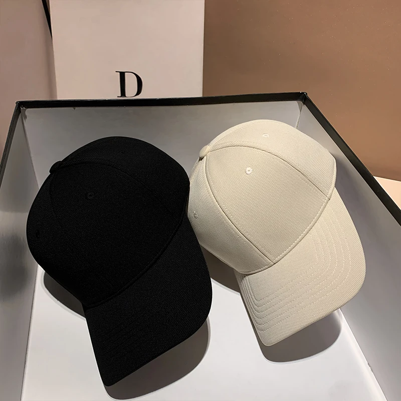 Baseball Cap Women Kpop High Quality Adjustable Big Circumference Snapback Cap Solid Color Big Brim Sun Visor Cap Dropshipping