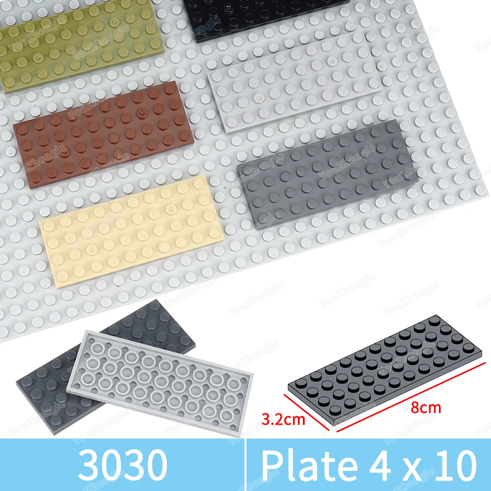 3030 Building Block Base Plate 4x10 Parts Assembly MOC Figures WW2 Street Scene Mecha Gear Scene Match Model Parts Gifts DIY Toy