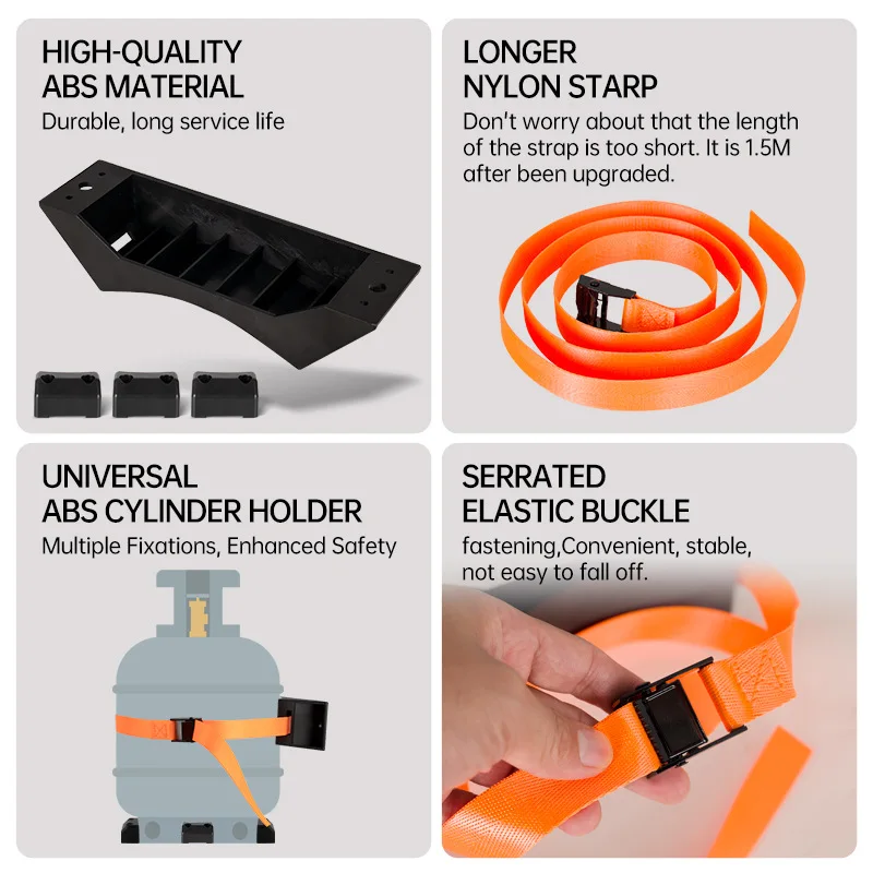 RV Gas Tank Mounting Bracket Water Tank Extendable Fixing Rope Gas Cylinder Anti Tipping Holder Sturdy Tool With Mounting Screw