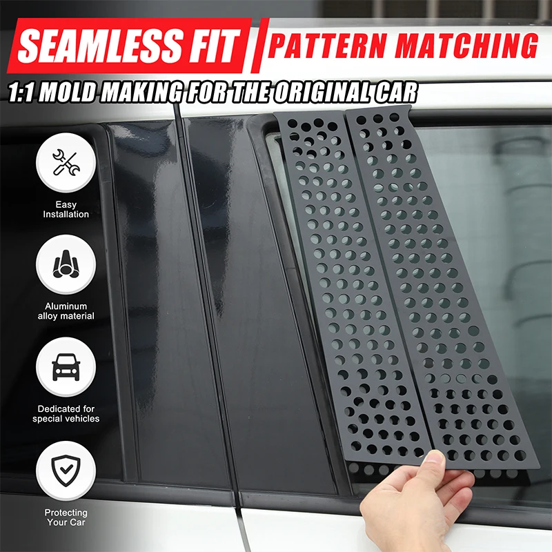 

Aluminum Alloy Black For Nissan juke For Infiniti ESQ 2011-2019 Car mid-pillar honeycomb decorative panel sticker accessories