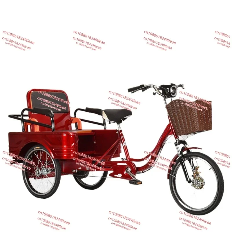 Elderly pedal electric tricycle Small pedal scooter Adult light electric passenger and cargo tricycle