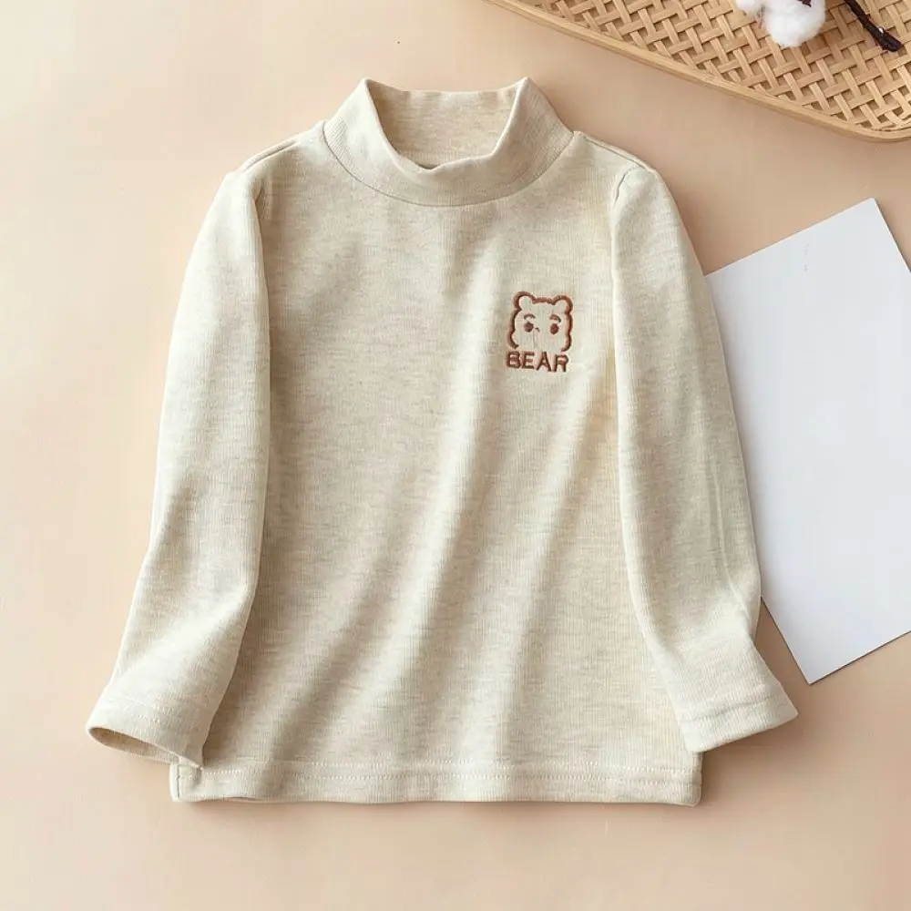 Children Warm Thermal Underwear Mock Neck Long Sleeve Tee Kids Winter Base Layer Soft Breathable Boys Girls Casual Pullover