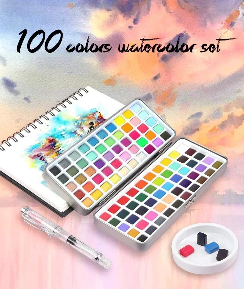 

Solid Watercolor Paints Water Colours Set for Art Painting Nail Design 133