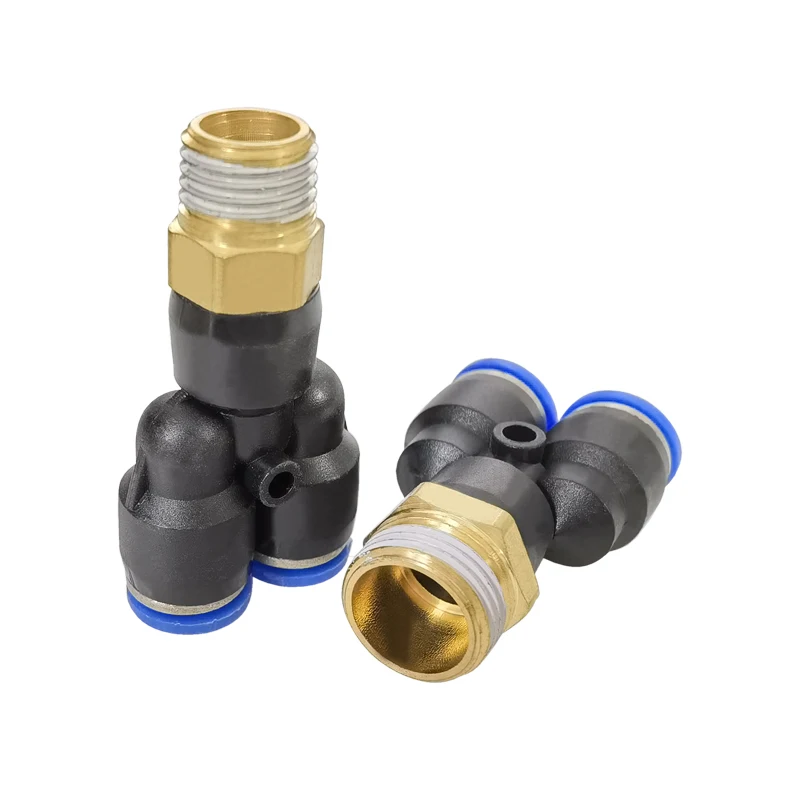 High Quailty 10PCS/LOT PX4-01 PX6-01 PX8-02 PX10-02 PX12-02 Male Thread One Touch Push in Y Joint Pneumatic Quick Fittings