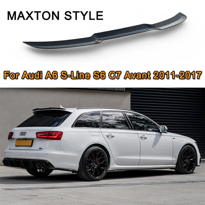 ماكستون نمط سبويلر كاب لأودي S6 C7 A6 S-Line C7 Avant تجميل 2011-2017 الخلفي جذع سقف الشفاه سبويلر الفاصل الجناح ضبط