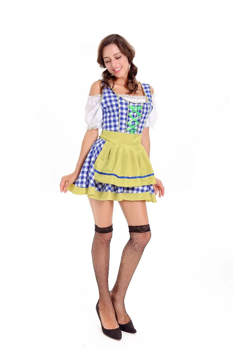 Vestido tradicional bávaro Dirndl para mujer, disfraz de falda Sexy para Festival de Carnaval de cerveza Oktoberfest de Alemania