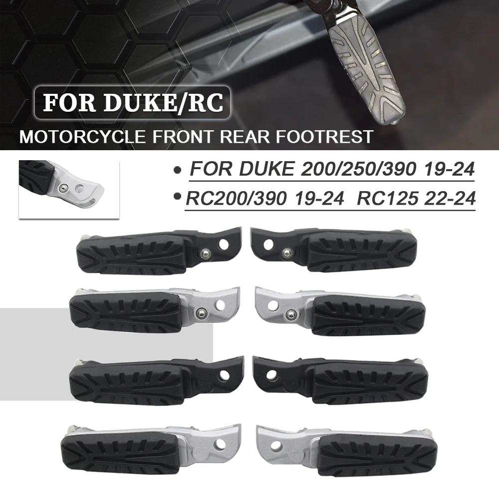 For DUKE 125 200 250 390 2019-2024 RC125 RC200 RC390 Motorcycle Front Rear Footrest Foot Pegs Pedals Duke250 Duke390 Duke200