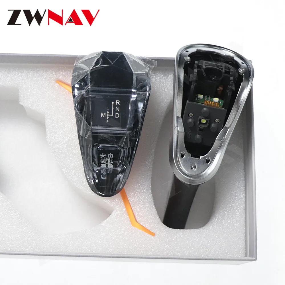 ZWNAV Wholesale New Design Crystal Gear Lever Glass Handle Gear Shift Knob for porsche cayenne