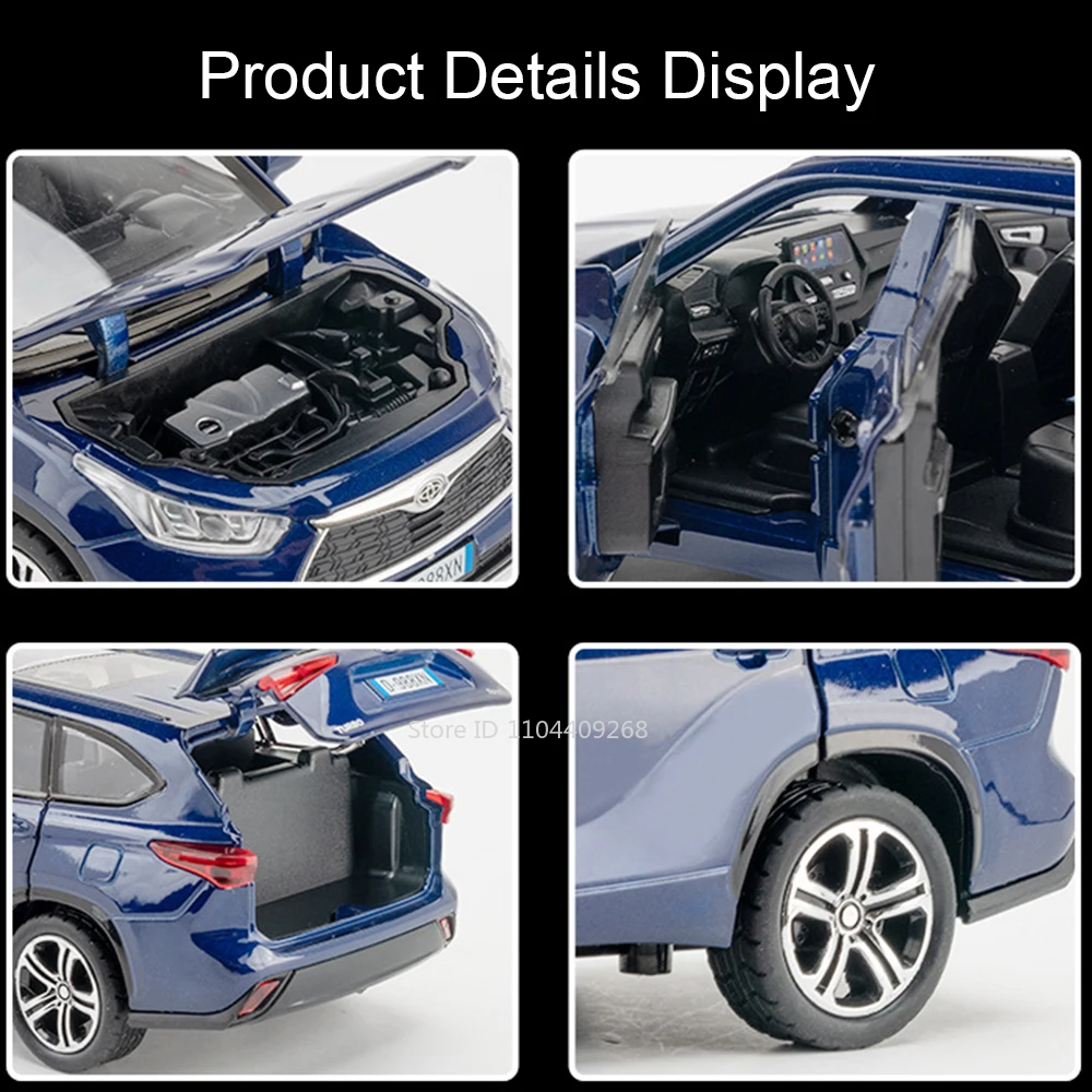 Modèle de voiture de sport Highlander GR86, échelle 1:32, jouet en métal moulé sous pression, véhicule Miniature, lumière sonore, modèles de Collection, cadeau pour garçon