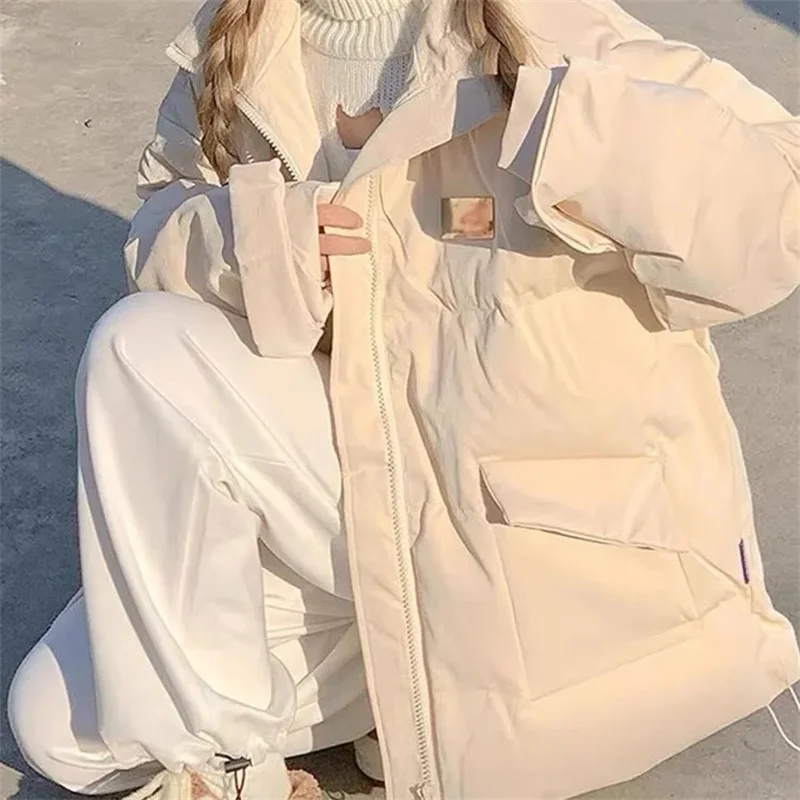 

Rice White Short Down Jacket For Women In Winter 2025 New Thickened Design Niche And Versatile Warm Cotton Jacket Winter Beige