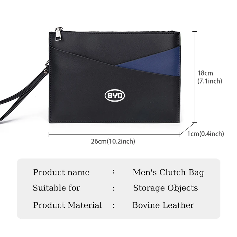 Leather Car Men Clutch Bag Male Money Handbag Cardholder Case For BYD S6 S8 E5 E6 G6 L3 S7 G7 Tang Song Qing Yuan Han Max - view 6