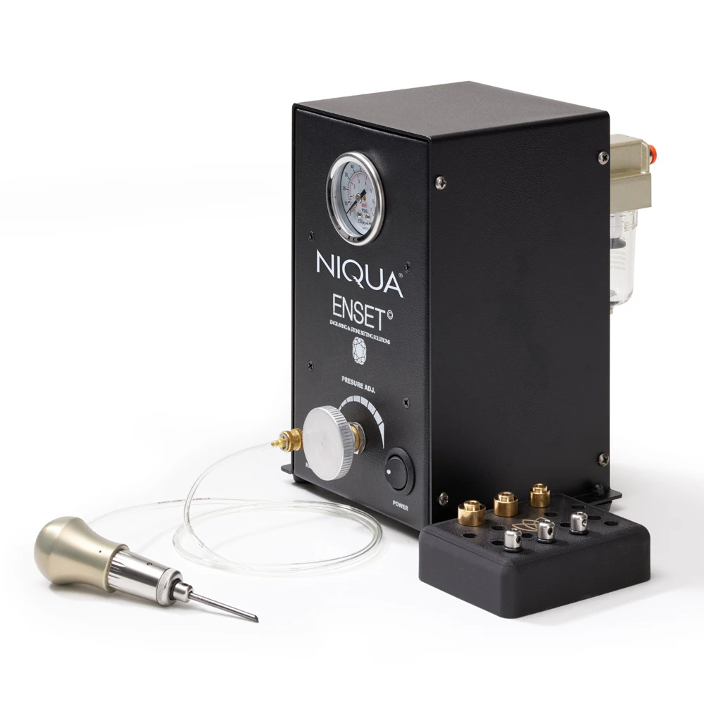 NIQUA EnSet Compact Pneumatic Engraving & Stone Setting System with WH Handpiece 60–1500 SPM CO2 Compatible for JewelersAR