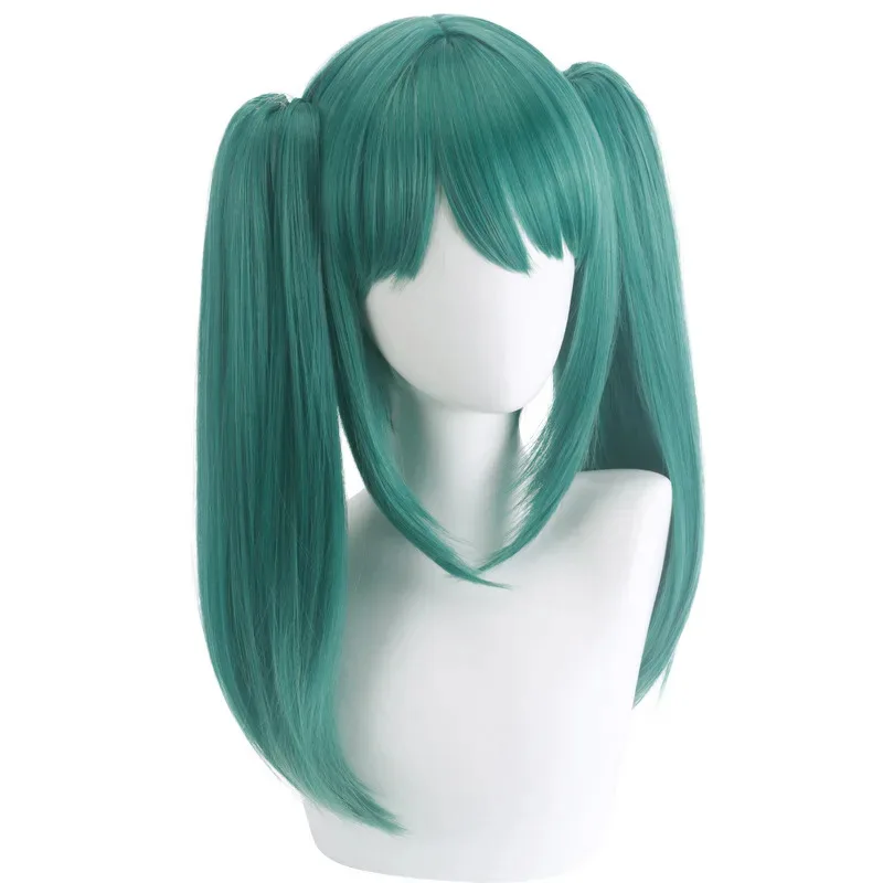 Halloween Party  Miku Cosplay Wig Vampire Miku Cos green hair With Clip Ponytails Costume