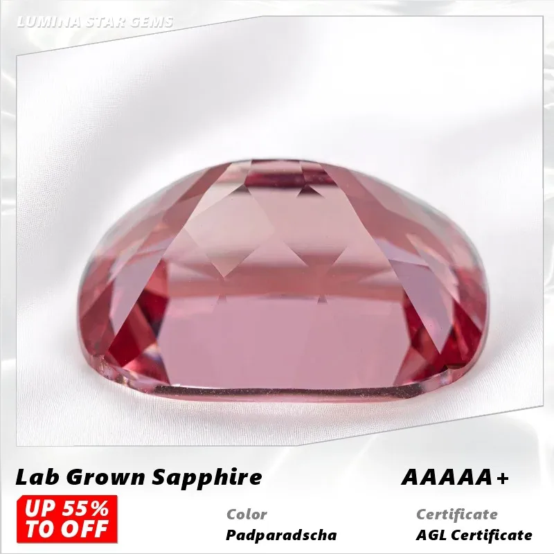 

L-Lab выращенный Padparadscha красный цветок лотоса прямоугольная форма подушки VVS1 подвески DIY для изготовления драгоценностей на выбор сертификат AGL