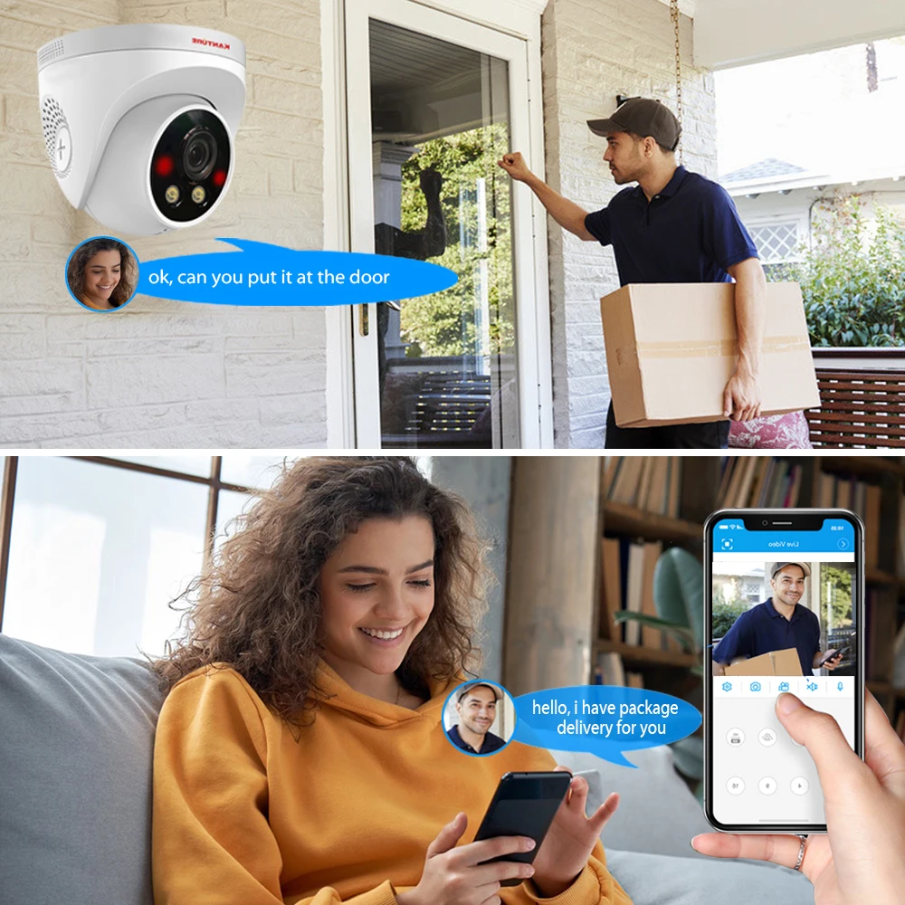 KANTURE 8CH 4K POE NVR Kit CCTV Security System 5MP Two Way Auto Indoor Oudoor POE IP Camera Color Night Video Surveillance set