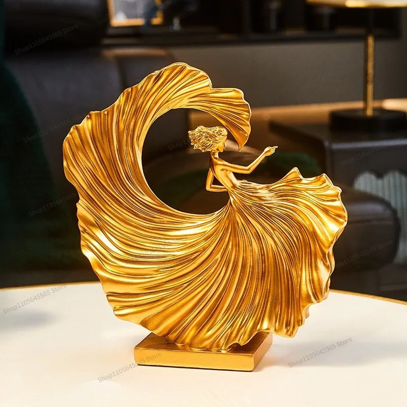 For Modern Minimalist Golden Dancer Ornaments for Living Room and Office Decoration