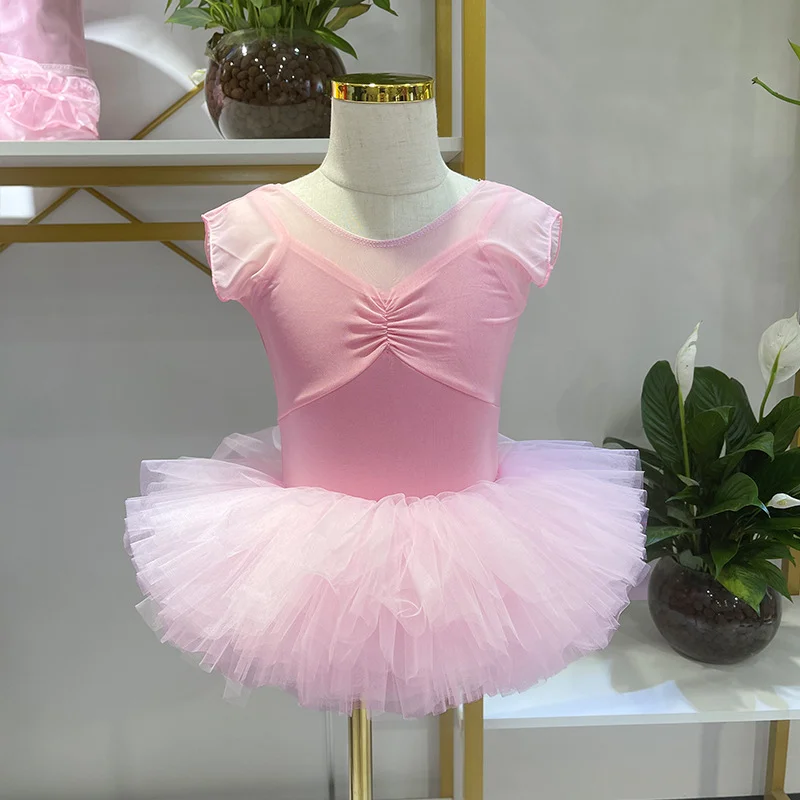 B050 vestido de baile para niños, vestido de práctica para niñas, vestido de cuerpo de baile de verano