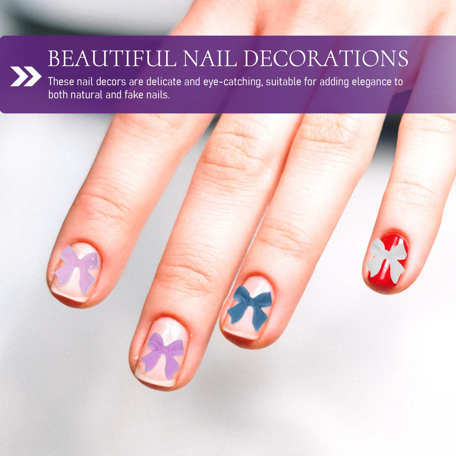 

30 Pcs Bow Nail Charms Resin Butterfly Decorations for Women Fake Nails Christmas Party Prom Nail Art Small Size Manicure